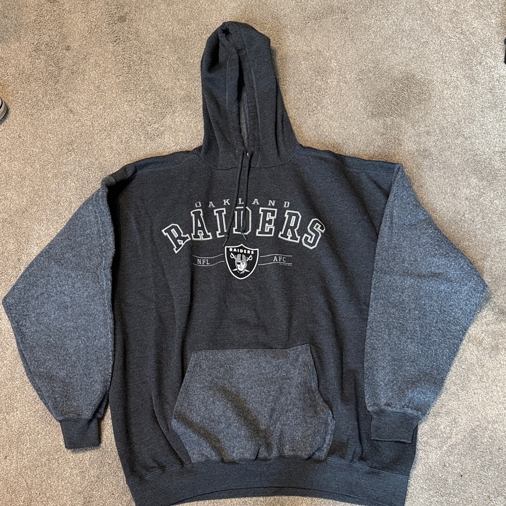 Vintage Oakland RAIDERS Hoodie Sweatshirt Y2K 2001 CSA Sport NFL FOOTBALL XL